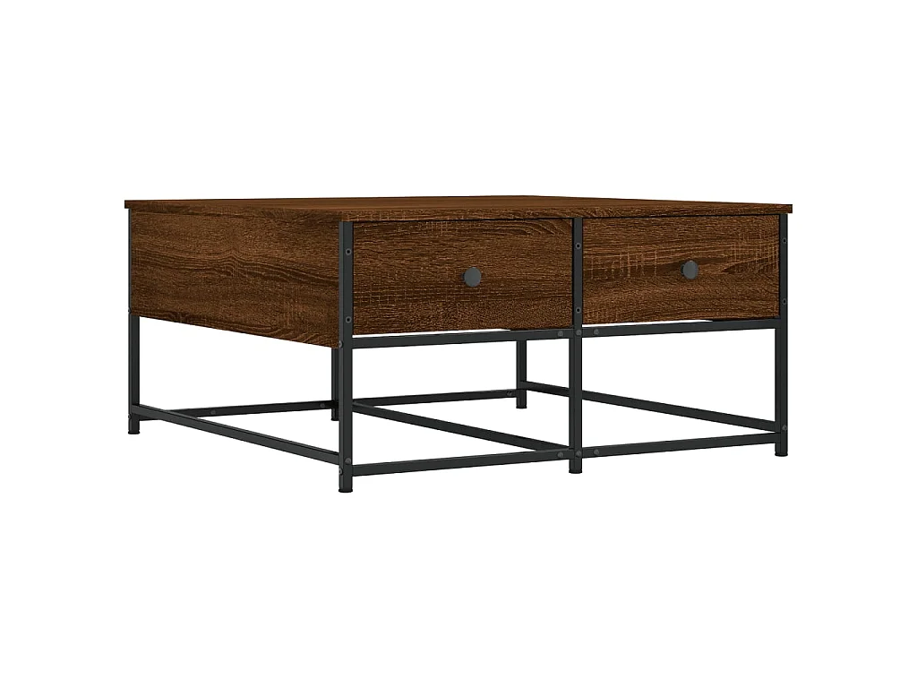 Couchtisch Braun Beistelltisch Eichen-Optik 80x80x40 cm Holzwerkstoff -MN12910