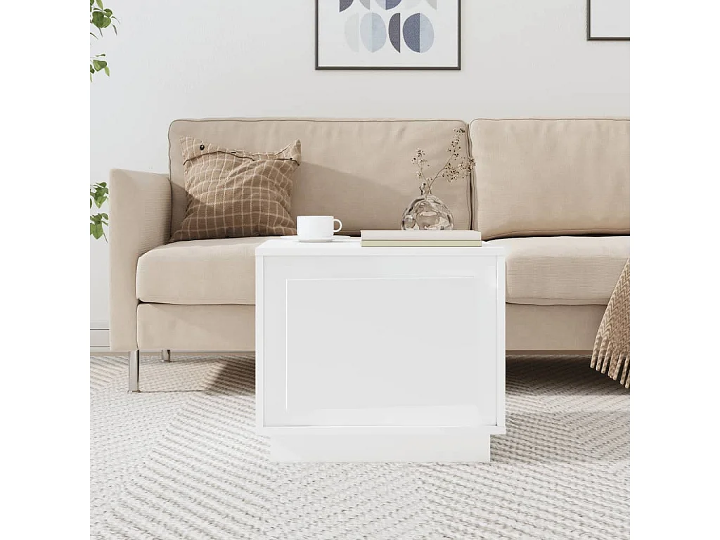 Couchtisch Beistelltisch Weiß 51x50x44 cm Holzwerkstoff -MN86251