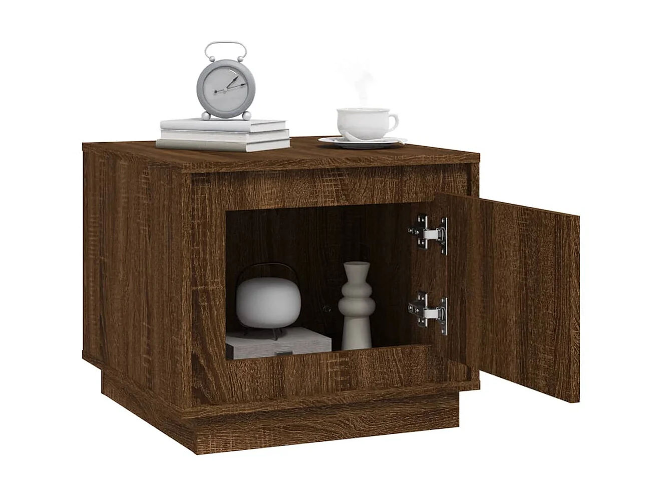 Couchtisch Braun Beistelltisch Eichen-Optik 51x50x44 cm Holzwerkstoff -MN40540