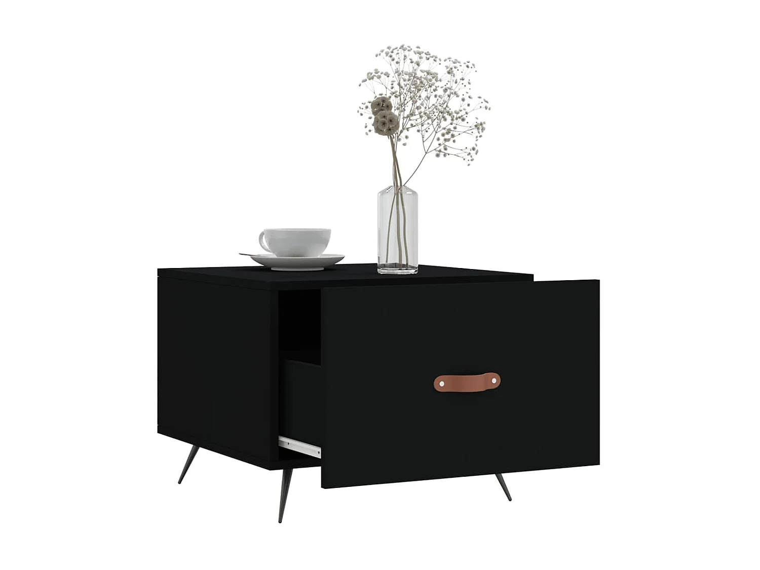 Couchtisch Beistelltisch Schwarz 50x50x40 cm Holzwerkstoff -MN73034