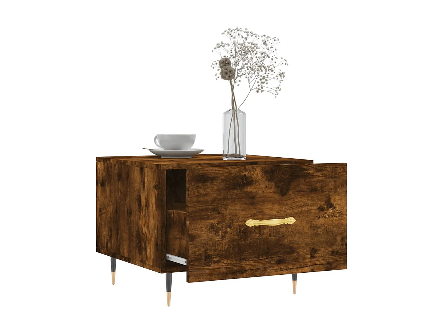 2er-Set Couchtische Beistelltisch Räuchereiche 50x50x40 cm Holzwerkstoff -MN65898