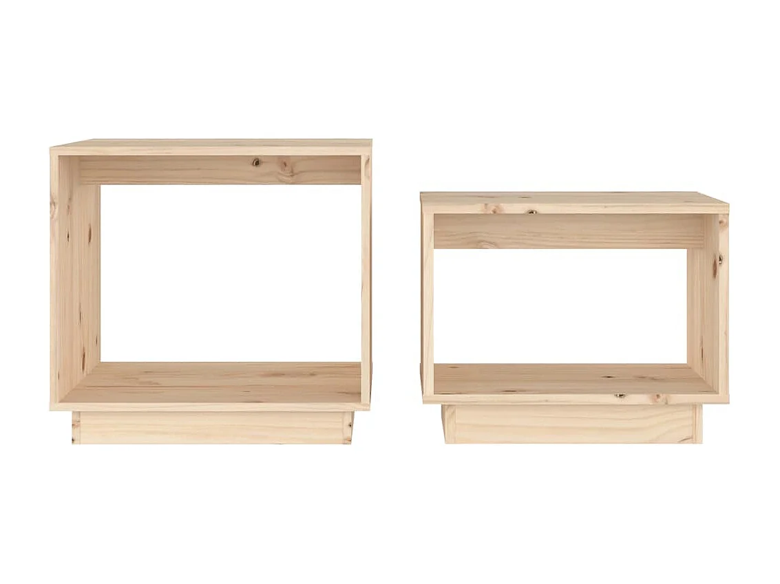 2er-Set Satztische Couchtische Massivholz Kiefer -MN34061