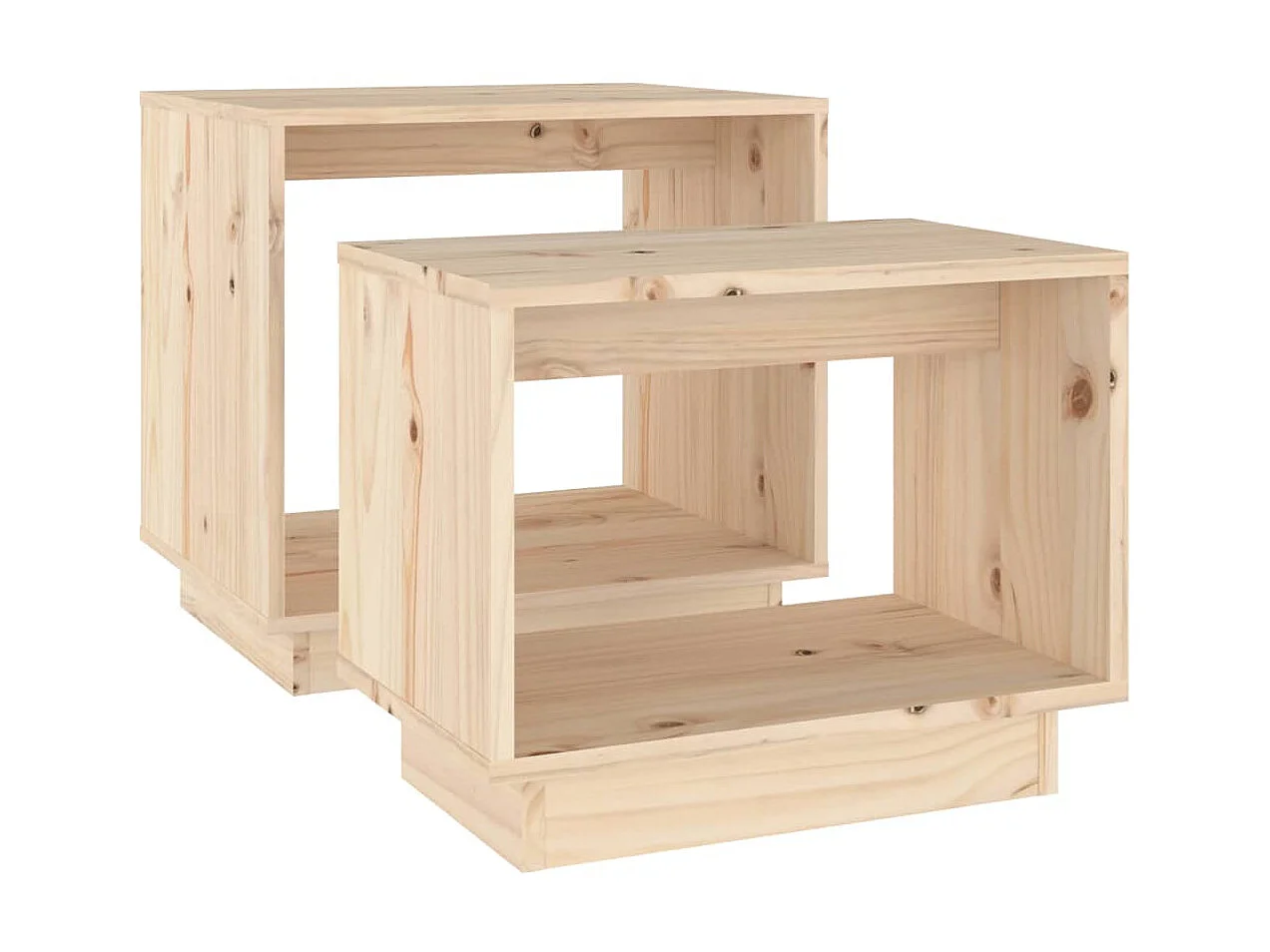 2er-Set Satztische Couchtische Massivholz Kiefer -MN34061
