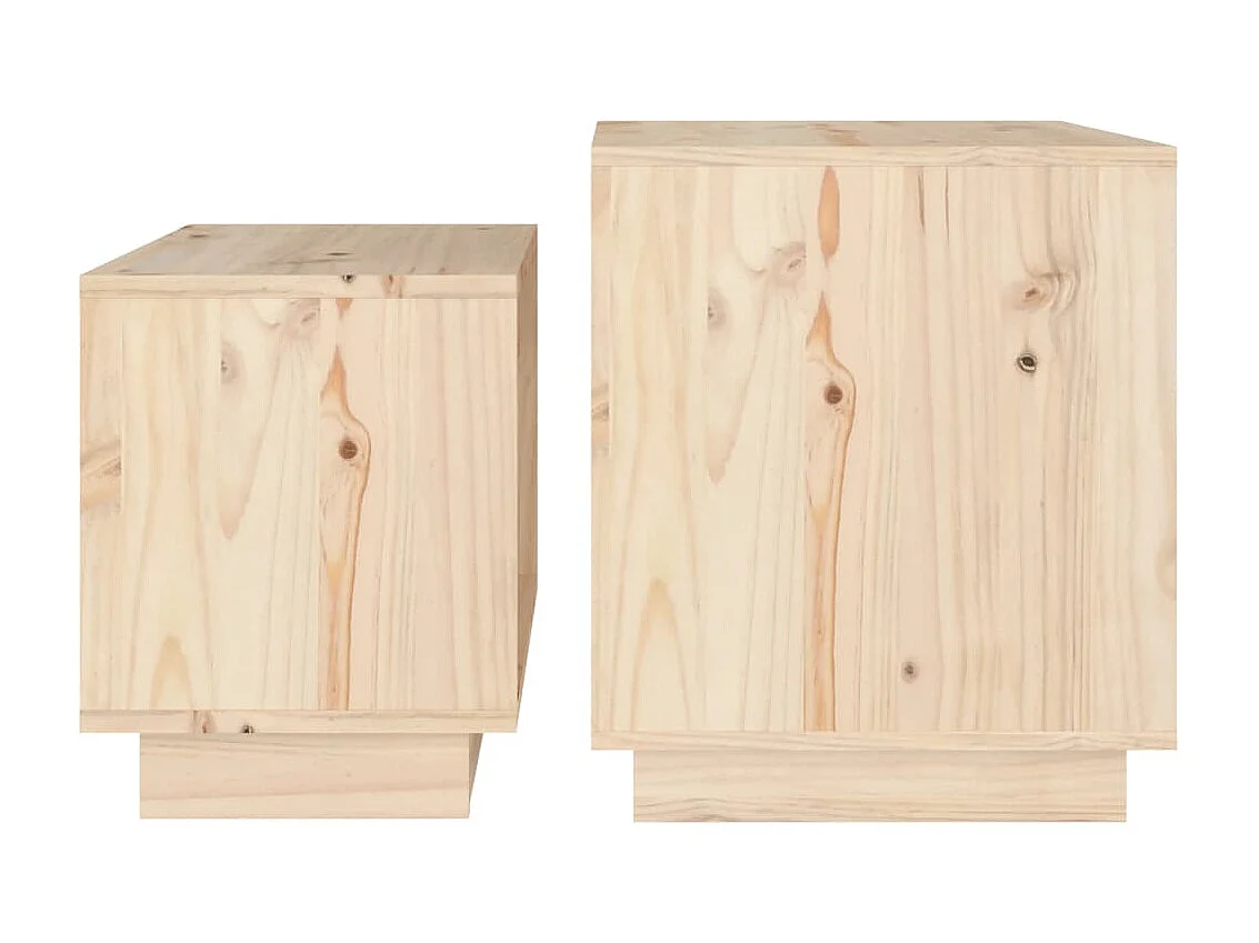 2er-Set Satztische Couchtische Massivholz Kiefer -MN34061