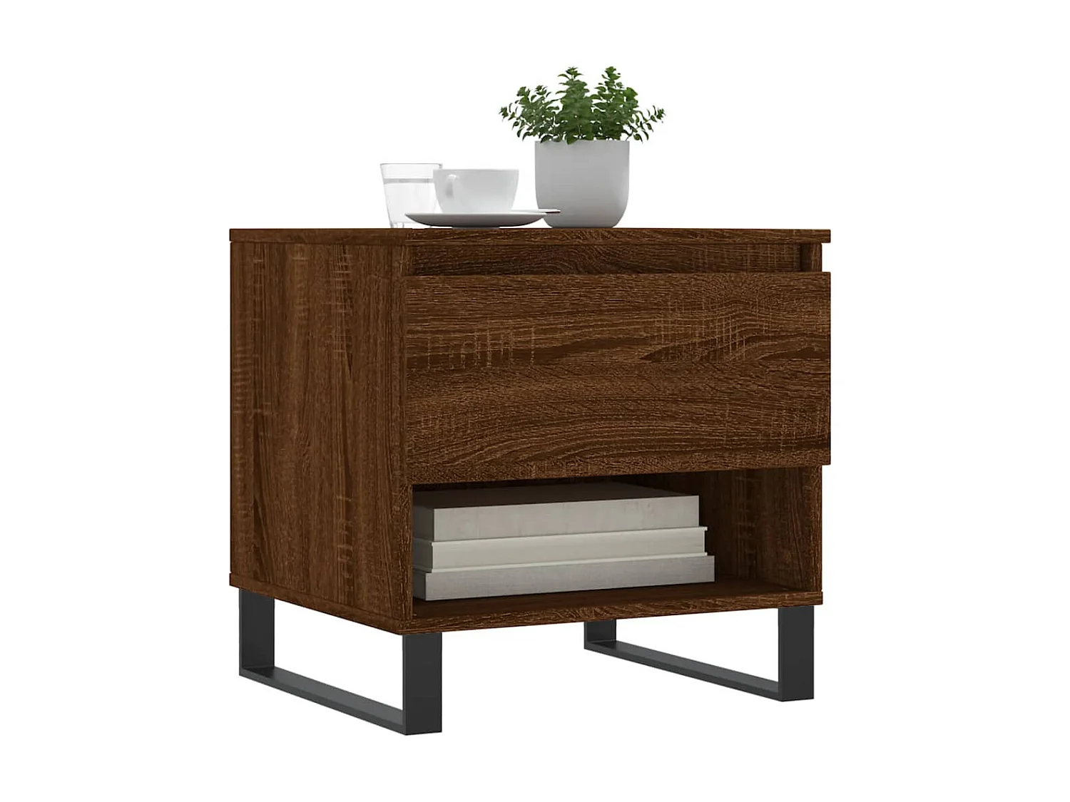 2er-Set Couchtische Beistelltisch Braun Eichen-Optik 50x46x50 cm Holzwerkstoff -MN71121