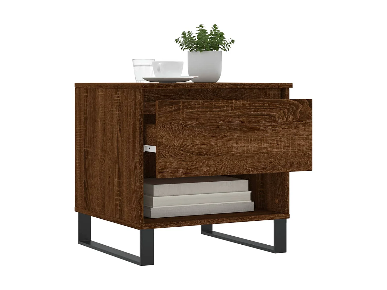 2er-Set Couchtische Beistelltisch Braun Eichen-Optik 50x46x50 cm Holzwerkstoff -MN71121