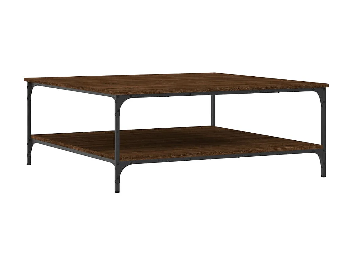 Couchtisch Braun Beistelltisch Eichen-Optik 100x100x40 cm Holzwerkstoff -MN95525