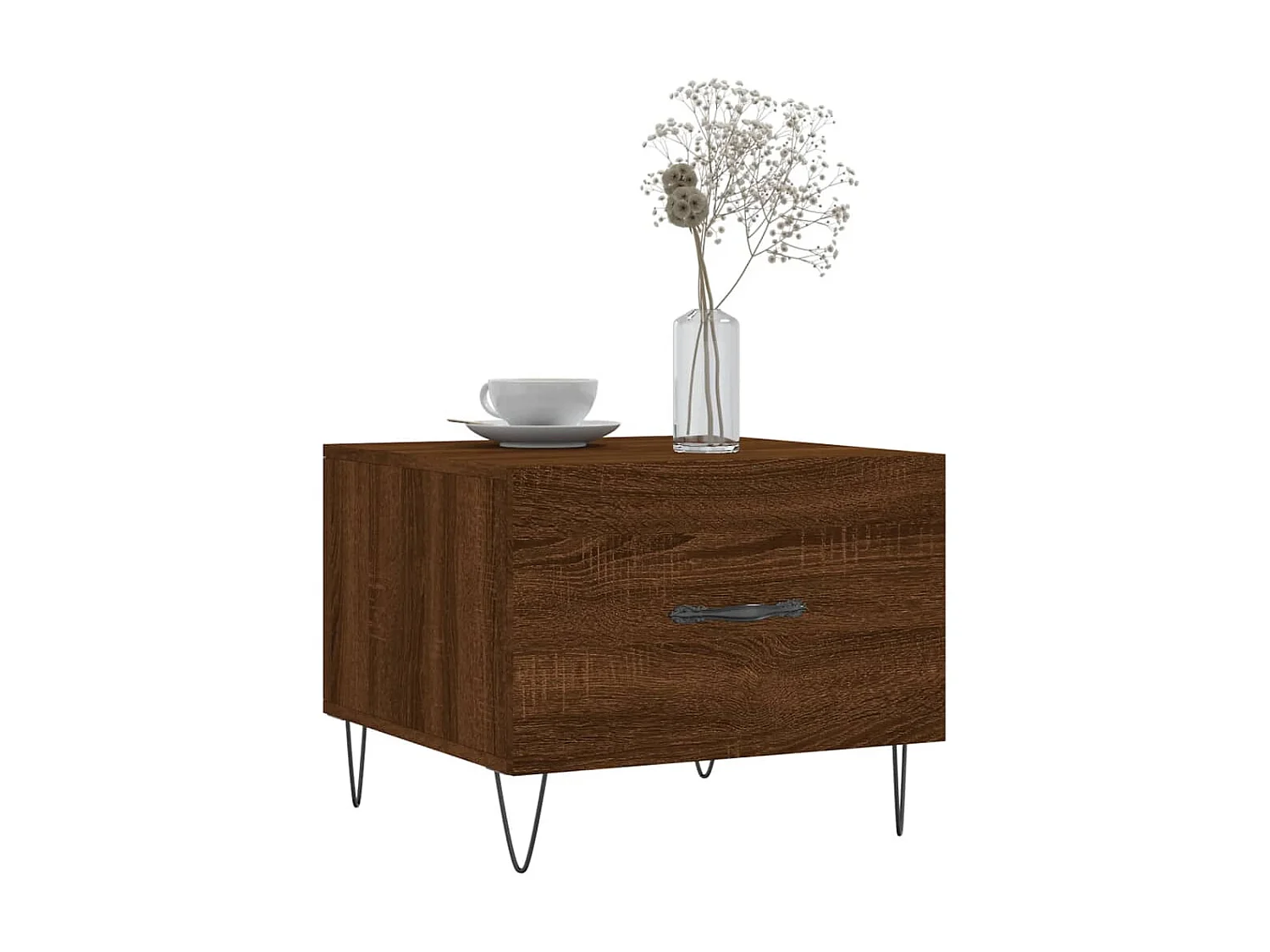 2er-Set Couchtische Beistelltisch Braun Eichen-Optik 50x50x40 cm Holzwerkstoff -MN54394