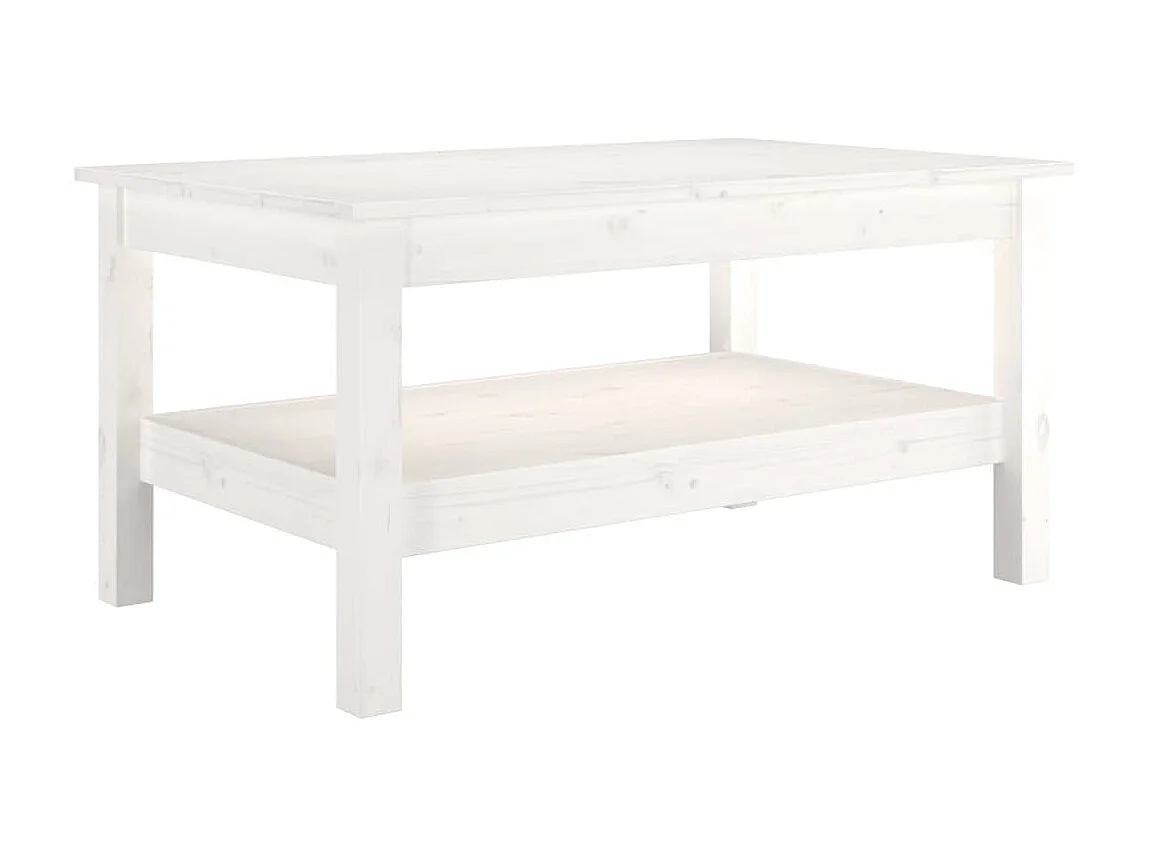 Couchtisch Beistelltisch Weiß 80x50x40 cm Massivholz Kiefer -MN61477