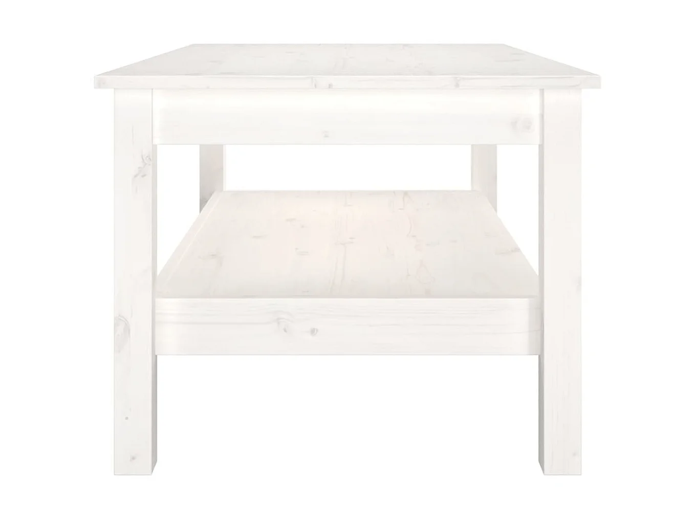 Couchtisch Beistelltisch Weiß 80x50x40 cm Massivholz Kiefer -MN61477