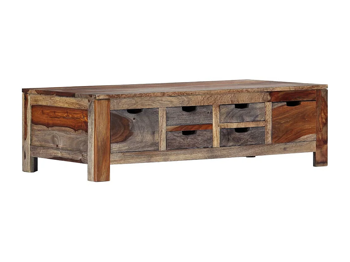 Couchtisch Beistelltisch Grau 100 x 50 x 30 cm Massivholz -MN69739