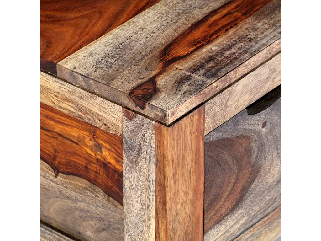 Couchtisch Beistelltisch Grau 100 x 50 x 30 cm Massivholz -MN69739