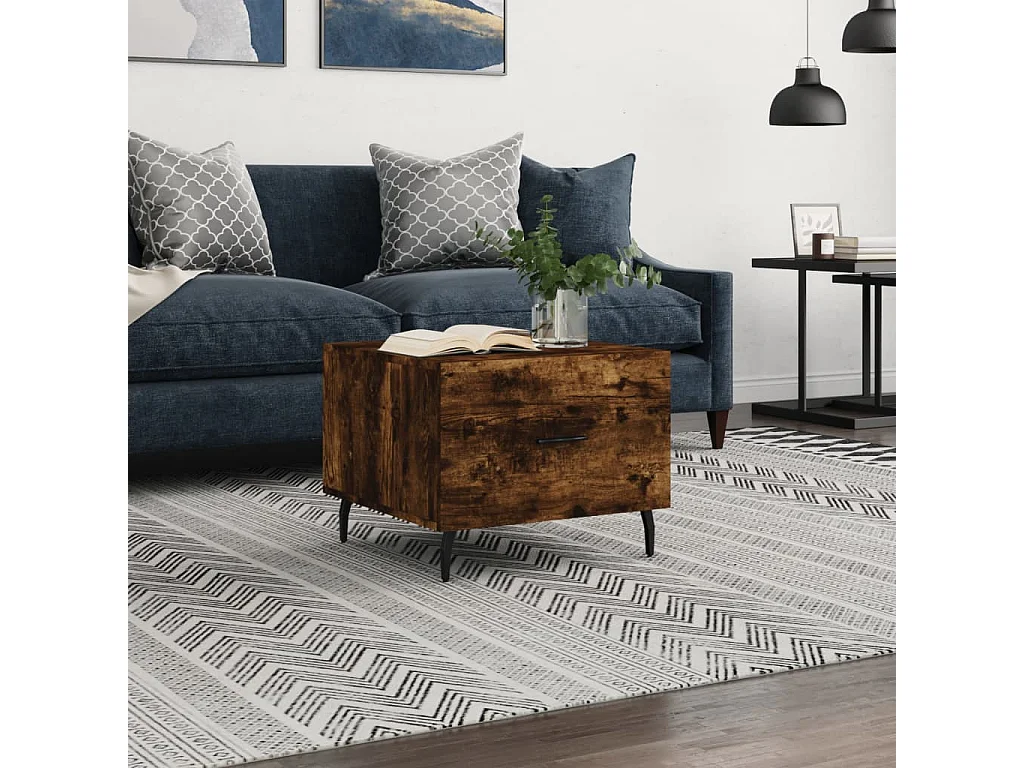 Couchtisch Beistelltisch Räuchereiche 50x50x40 cm Holzwerkstoff -MN63557