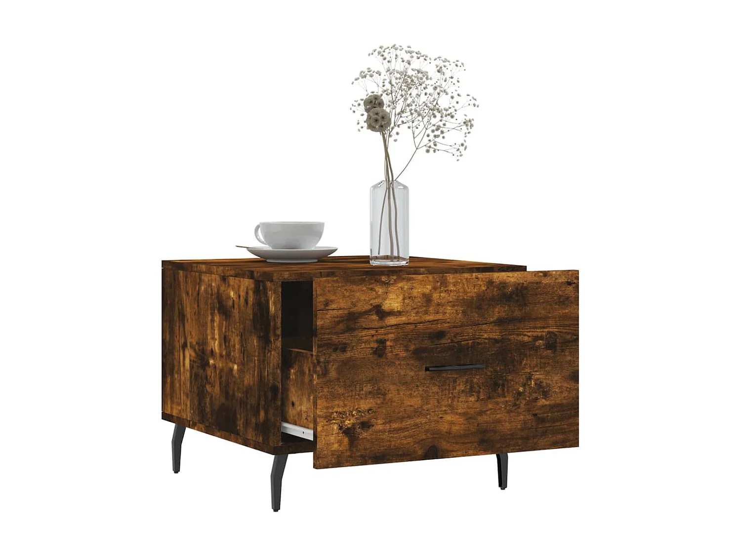 Couchtisch Beistelltisch Räuchereiche 50x50x40 cm Holzwerkstoff -MN63557