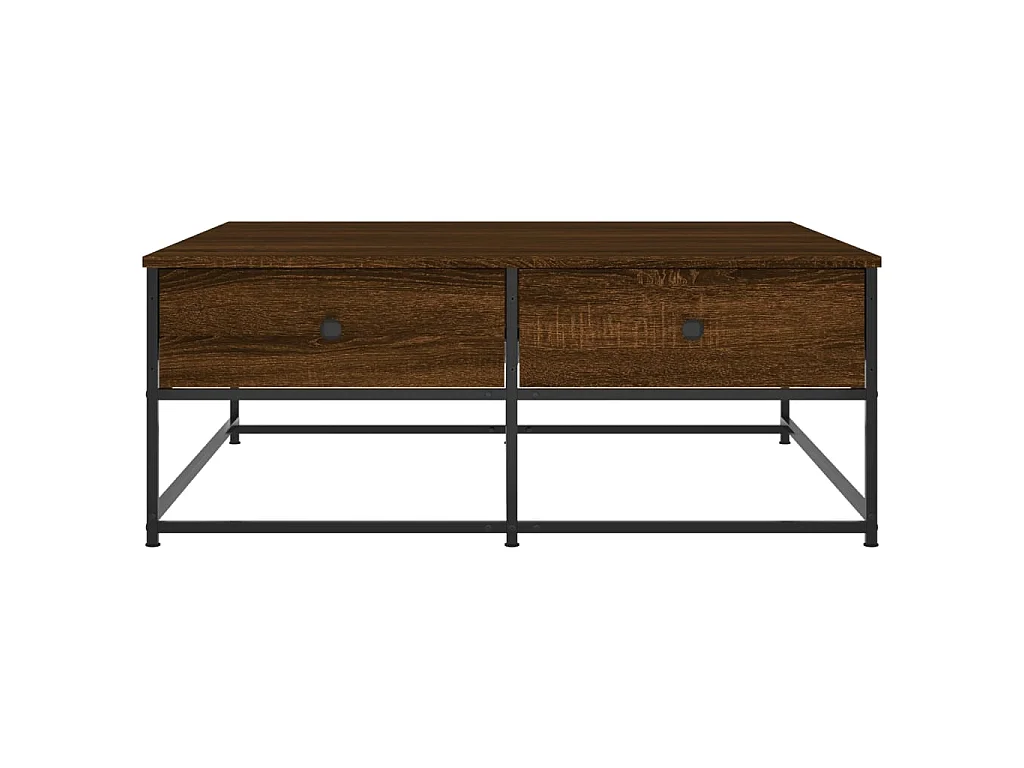 Couchtisch Braun Beistelltisch Eichen-Optik 100x99x40 cm Holzwerkstoff -MN14993