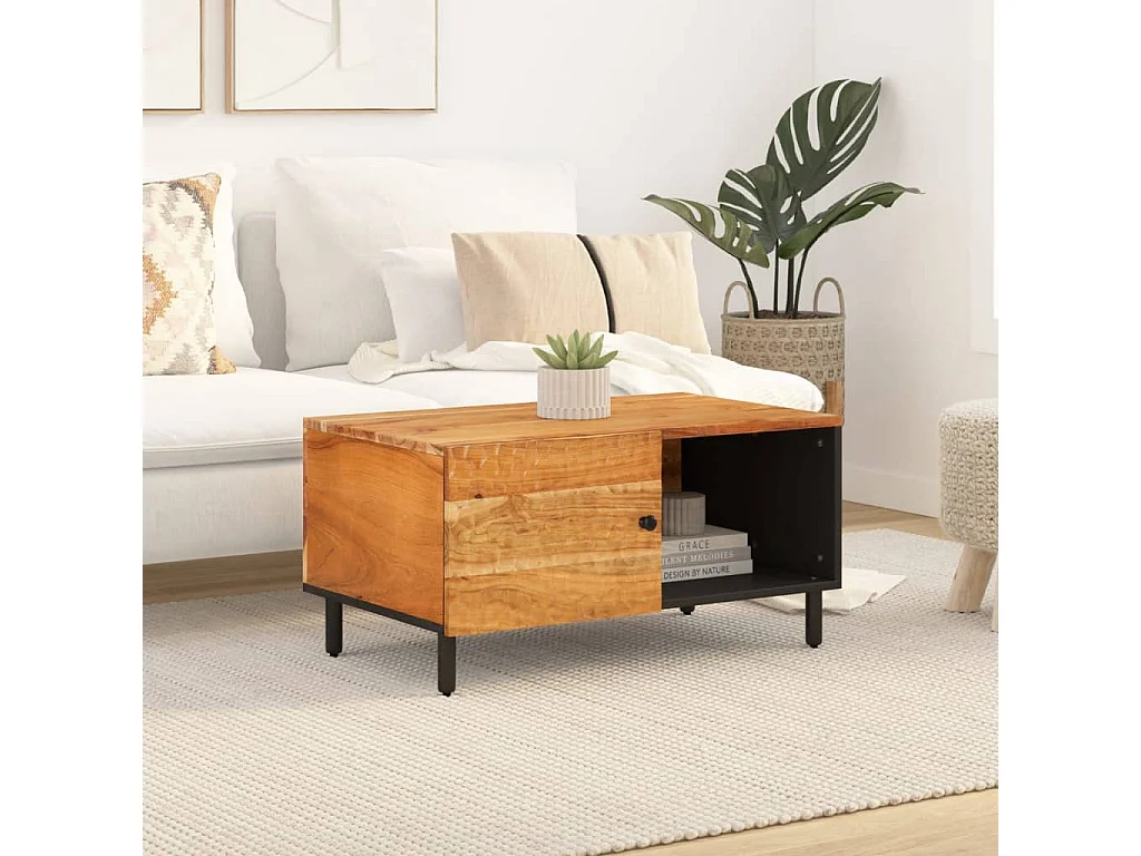 Couchtisch Beistelltisch 80x50x40 cm Massivholz Akazie -MN86835