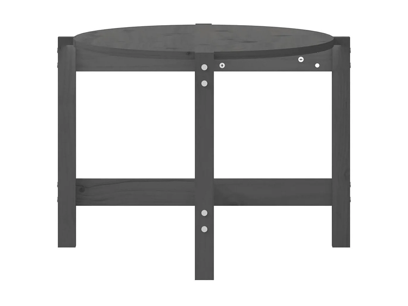 Couchtisch Beistelltisch Grau 118x63x45 cm Massivholz Kiefer -MN49287