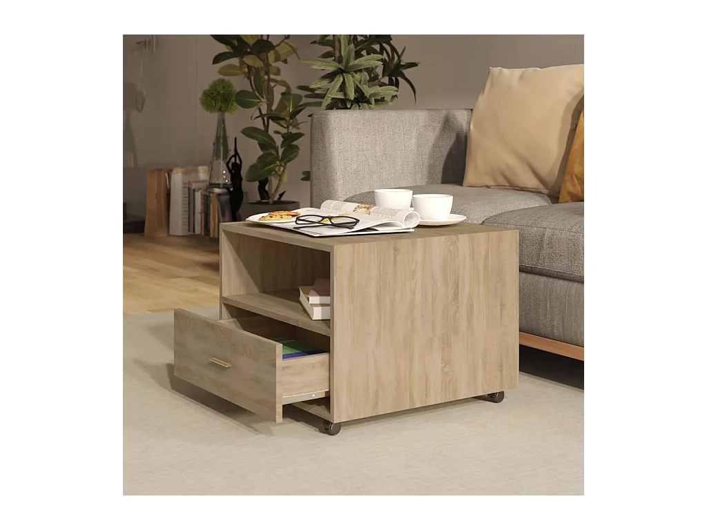 Couchtisch Beistelltisch Sonoma-Eiche 55x55x40 cm Holzwerkstoff -MN14444