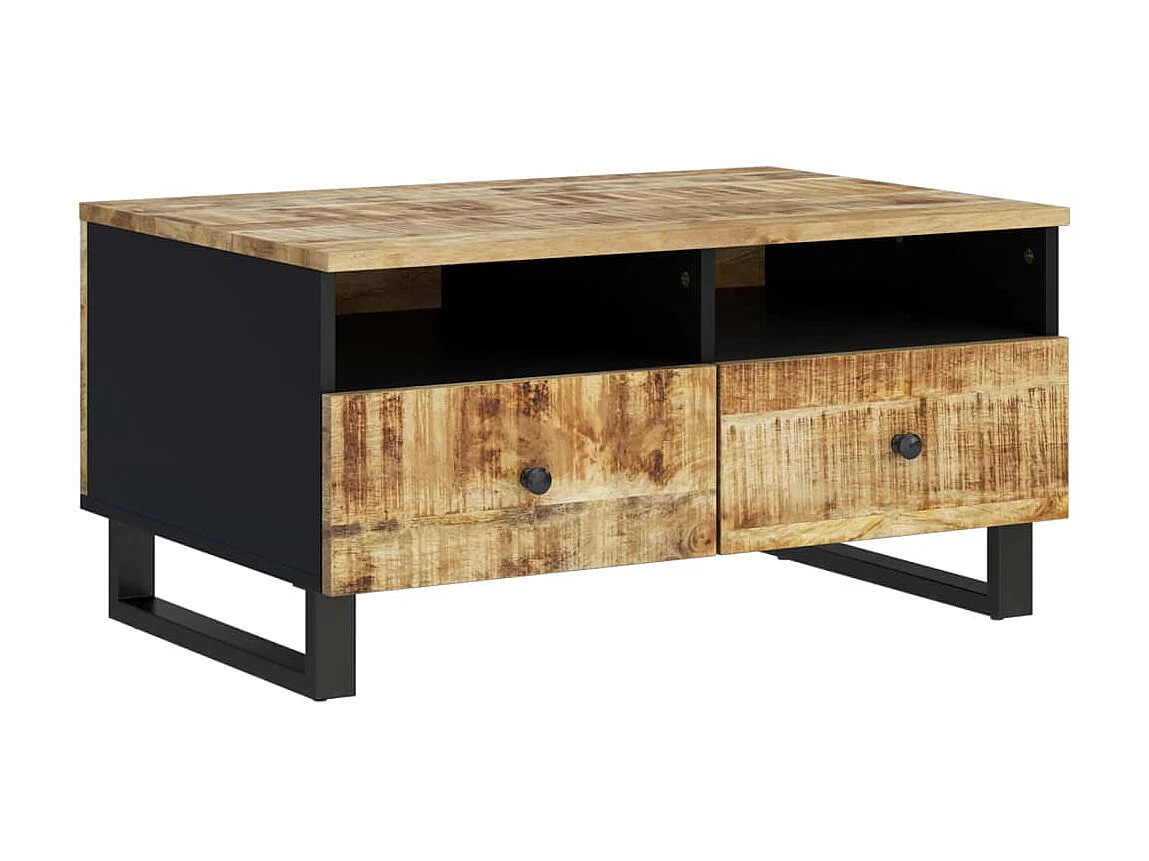 Couchtisch Beistelltisch 80x54x40 cm Massivholz Mango & Holzwerkstoff -MN26059