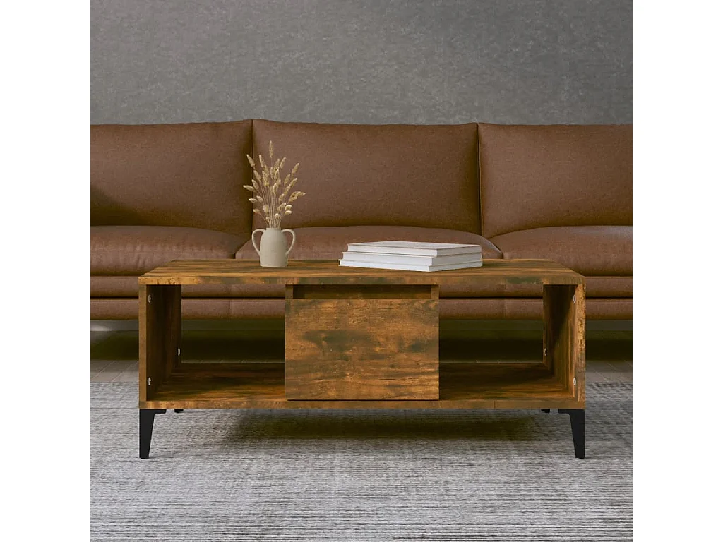 Couchtisch Beistelltisch Räuchereiche 90x50x36,5 cm Holzwerkstoff -MN25167