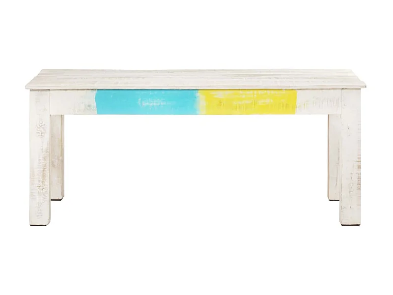 Couchtisch Beistelltisch Weiß 110x60x45 cm Massivholz Mango -MN33764