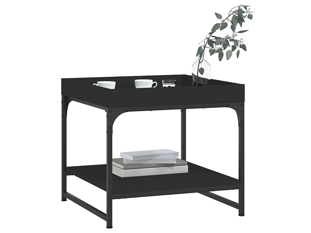 Couchtisch Beistelltisch Schwarz 49,5x49,5x45 cm Holzwerkstoff -MN20617