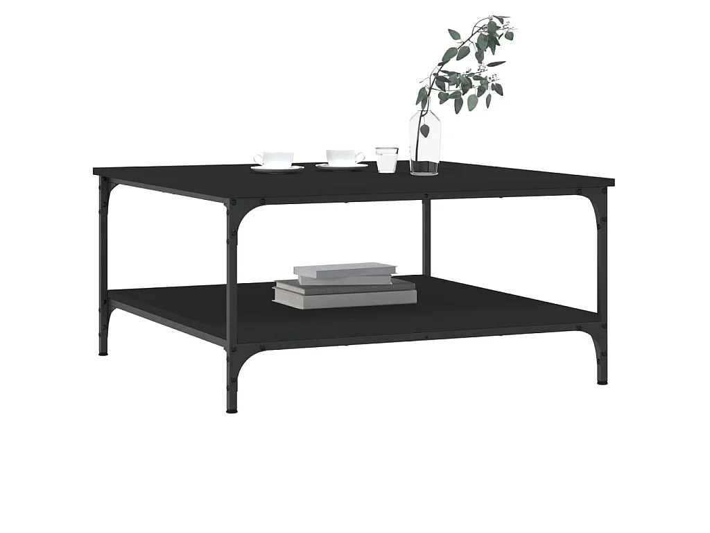 Couchtisch Beistelltisch Schwarz 80x80x40 cm Holzwerkstoff -MN65408