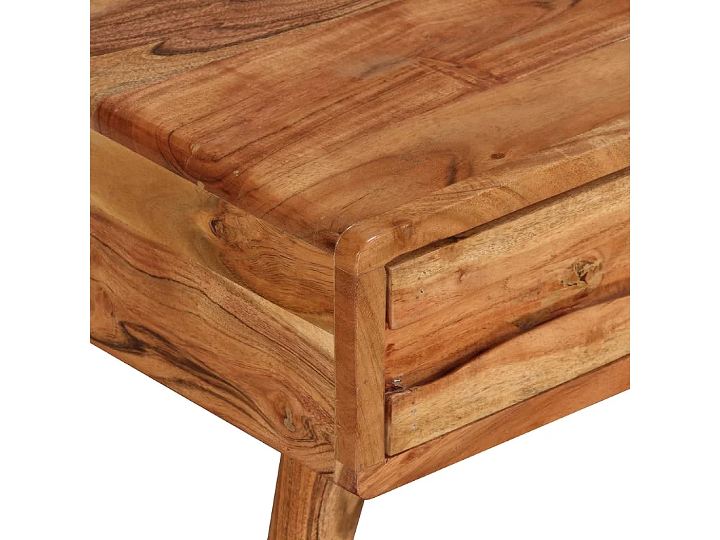 Couchtisch Beistelltisch Massivholz mit Schublade Geschnitzt 100 x 50 x 40 cm -MN35524