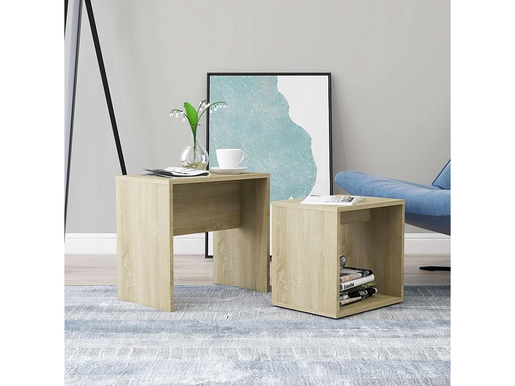 Couchtisch,Beistelltisch-Set Sonoma-Eiche 48 x 30 x 45 cm Holzwerkstoff -MN86545