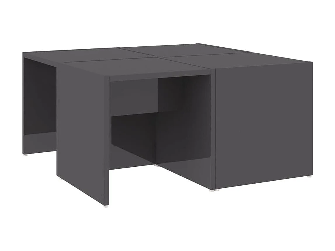 4er-Set Couchtische Beistelltisch Hochglanz-Grau 33x33x33 cm Holzwerkstoff -MN80991