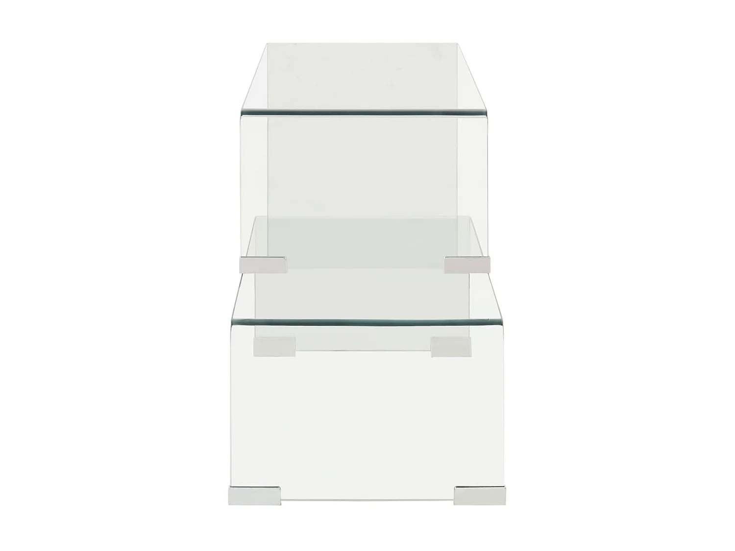 2-tlg. Couchtisch,Beistelltisch-Set 90x30x20/110x30x40 cm Hartglas -MN85435