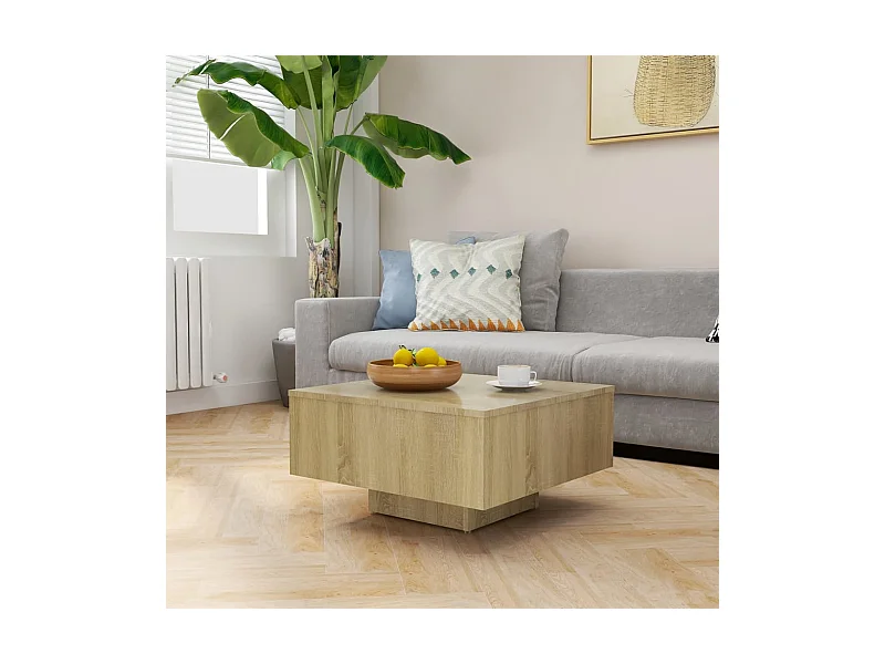 Couchtisch Beistelltisch Sonoma-Eiche 60x60x31,5 cm Holzwerkstoff -MN81796