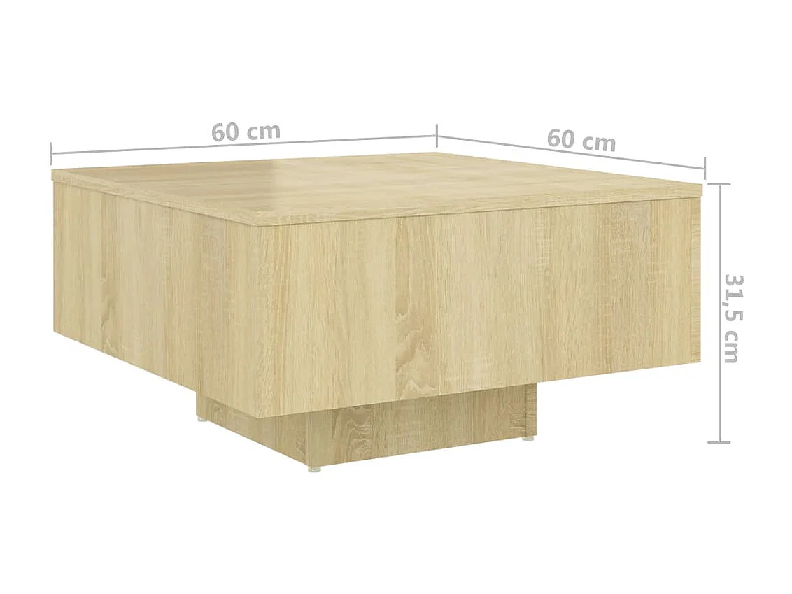 Couchtisch Beistelltisch Sonoma-Eiche 60x60x31,5 cm Holzwerkstoff -MN81796