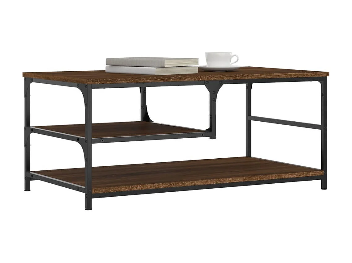 Couchtisch Braun Beistelltisch Eichen-Optik 90x49x40 cm Holzwerkstoff -MN16583