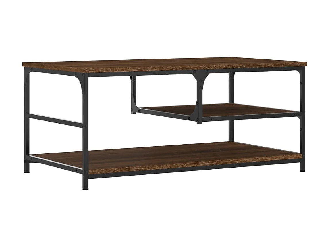 Couchtisch Braun Beistelltisch Eichen-Optik 90x49x40 cm Holzwerkstoff -MN16583