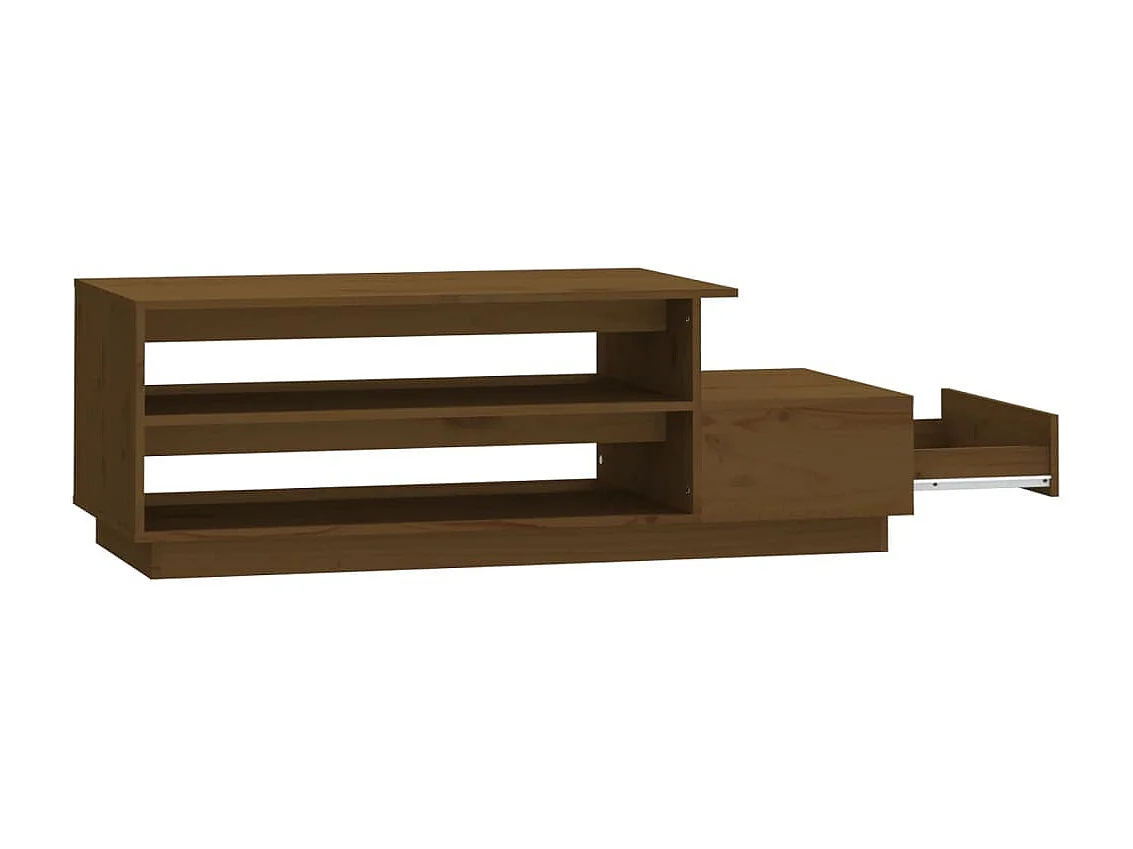 Couchtisch Beistelltisch Honigbraun 120x50x40,5 cm Massivholz Kiefer -MN49901