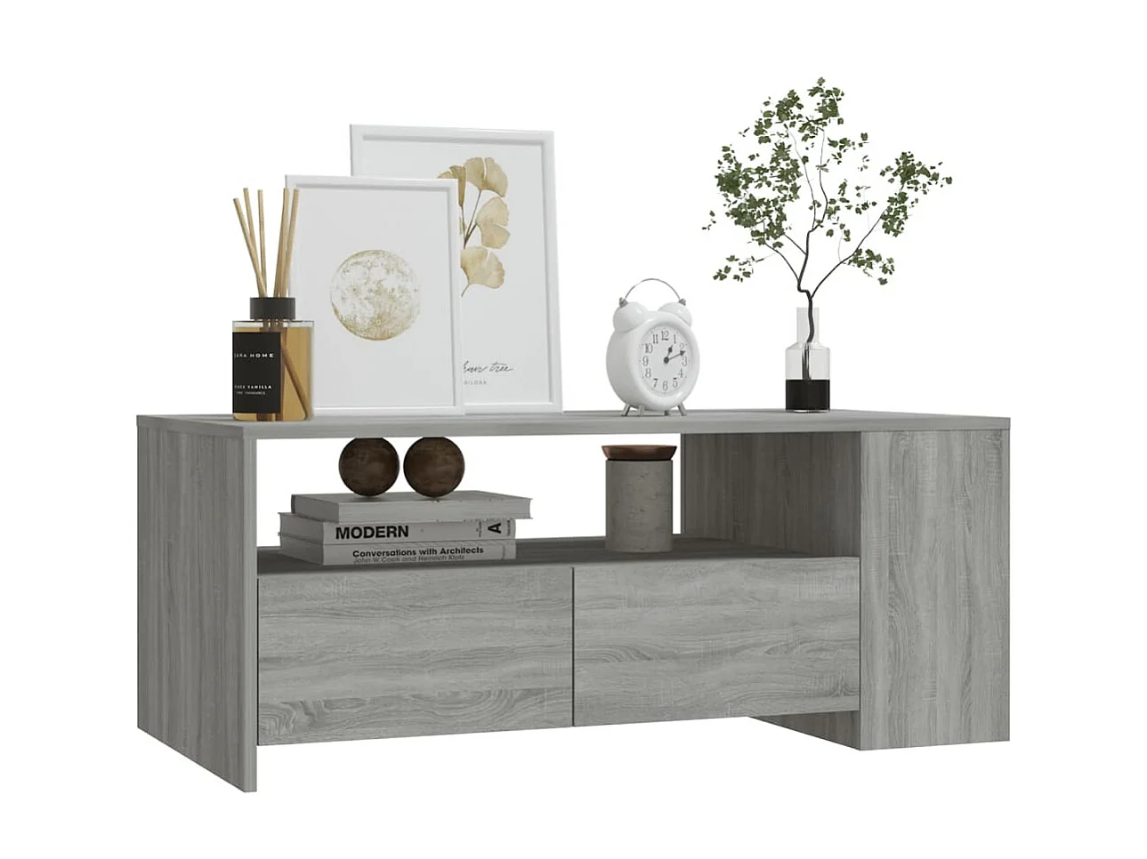 Couchtisch Beistelltisch Grau Sonoma 102x55x42 cm Holzwerkstoff -MN30681