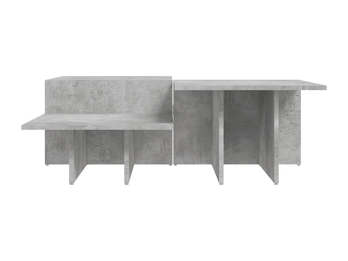 2er-Set Couchtische Beistelltisch Betongrau Holzwerkstoff -MN84055