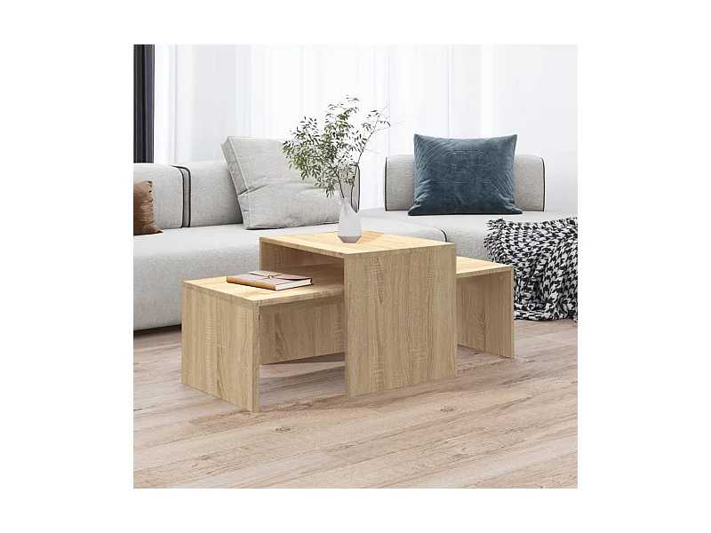Couchtisch,Beistelltisch-Set Sonoma-Eiche 100x48x40 cm Holzwerkstoff -MN70954