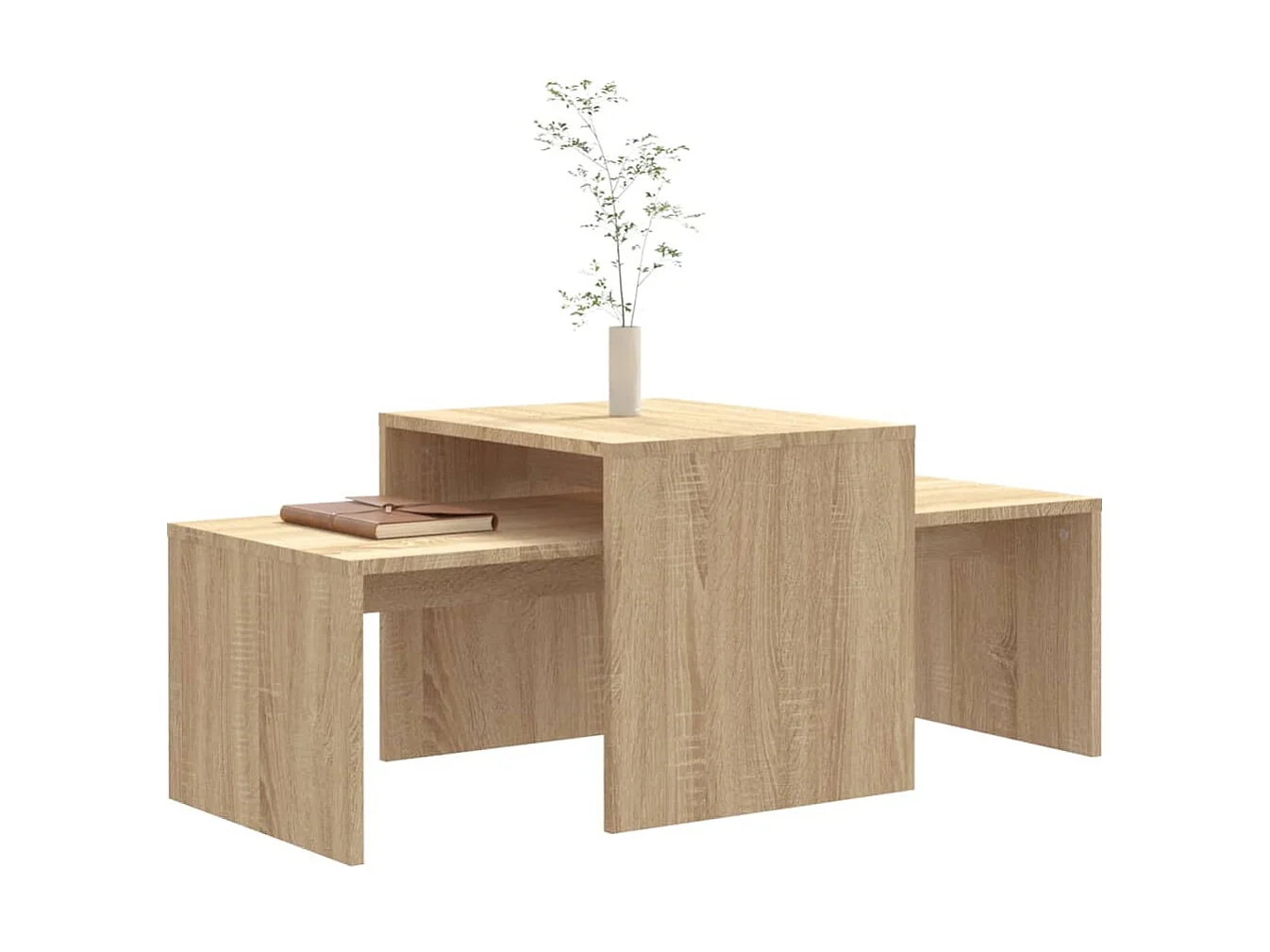 Couchtisch,Beistelltisch-Set Sonoma-Eiche 100x48x40 cm Holzwerkstoff -MN70954