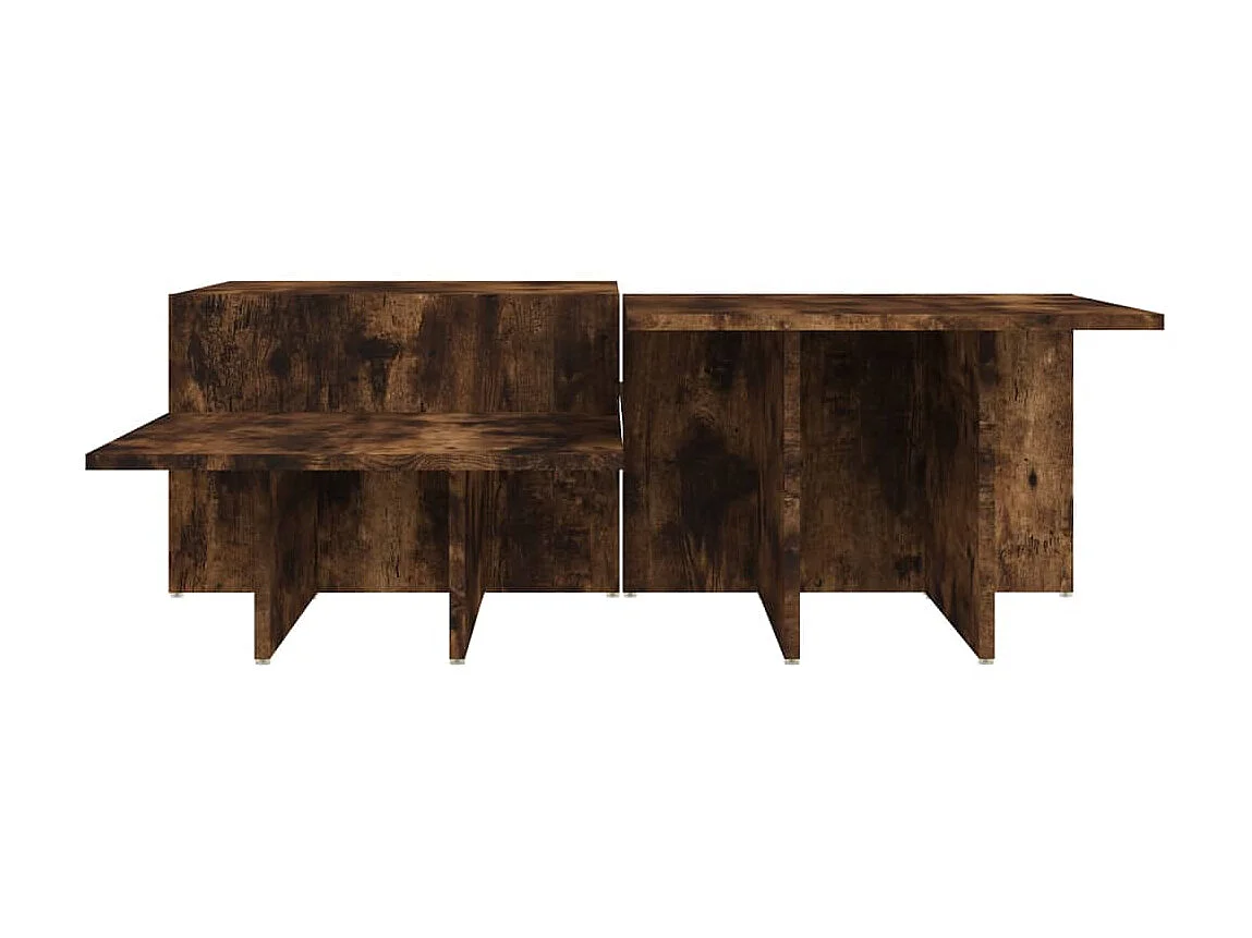 2er-Set Couchtische Beistelltisch Räuchereiche Holzwerkstoff -MN89347