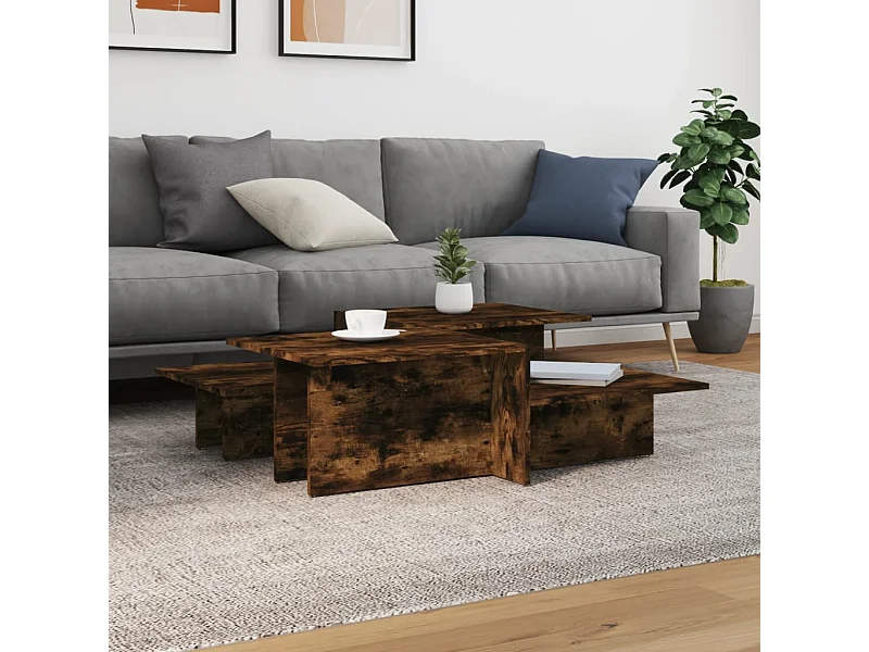 2er-Set Couchtische Beistelltisch Räuchereiche Holzwerkstoff -MN89347