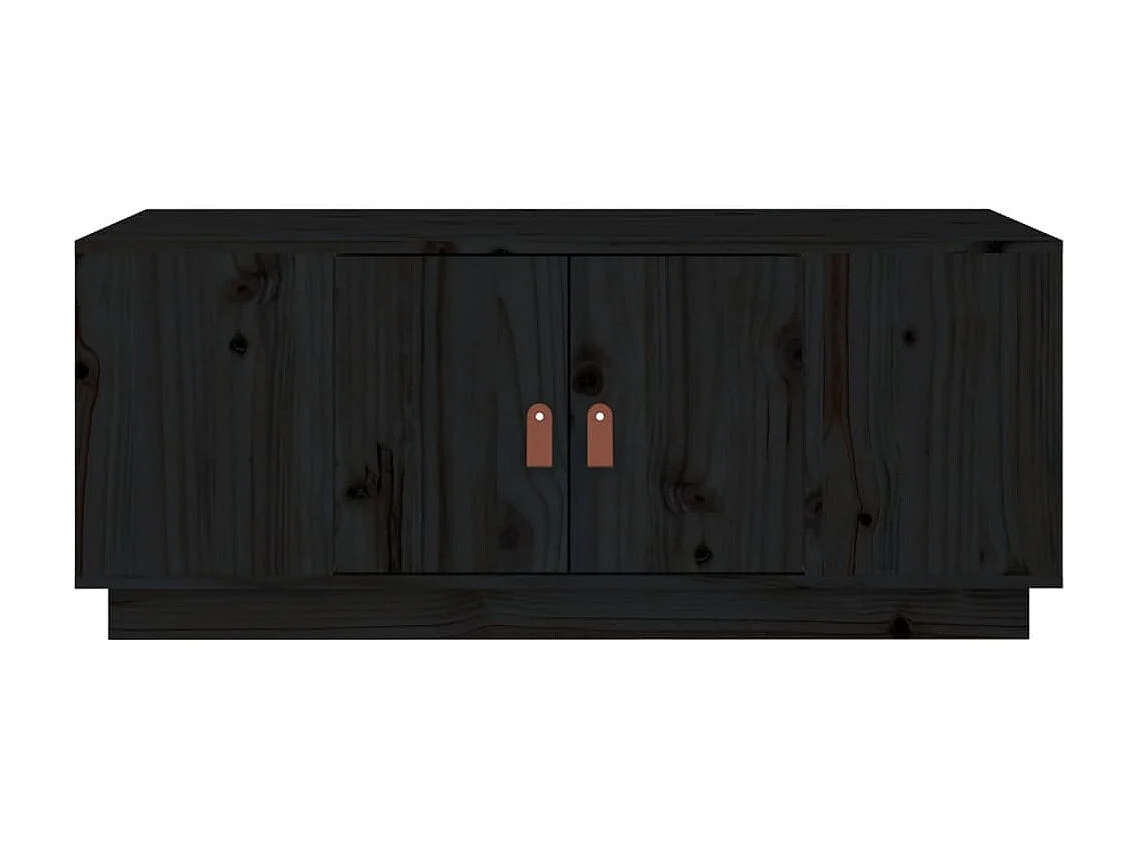 Couchtisch Beistelltisch Schwarz 100x50x41 cm Massivholz Kiefer -MN11372