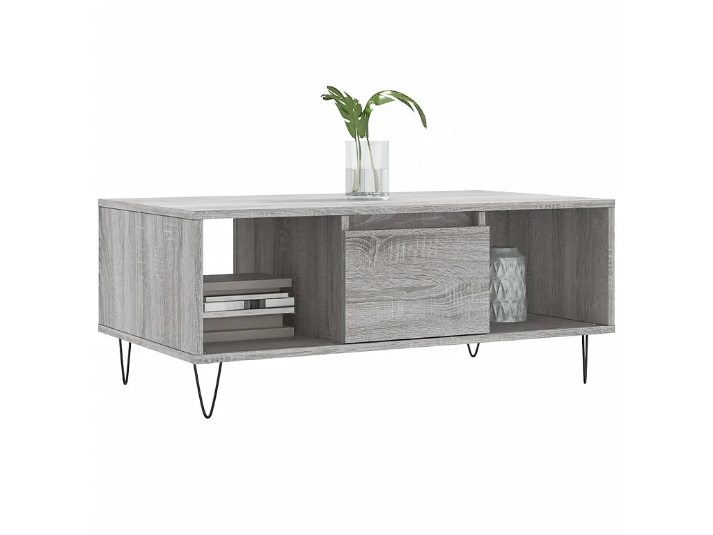 Couchtisch Beistelltisch Grau Sonoma 90x50x36,5 cm Holzwerkstoff -MN33337