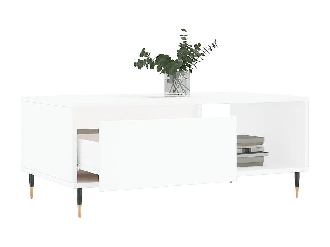 Couchtisch Beistelltisch Weiß 90x50x36,5 cm Holzwerkstoff -MN33192