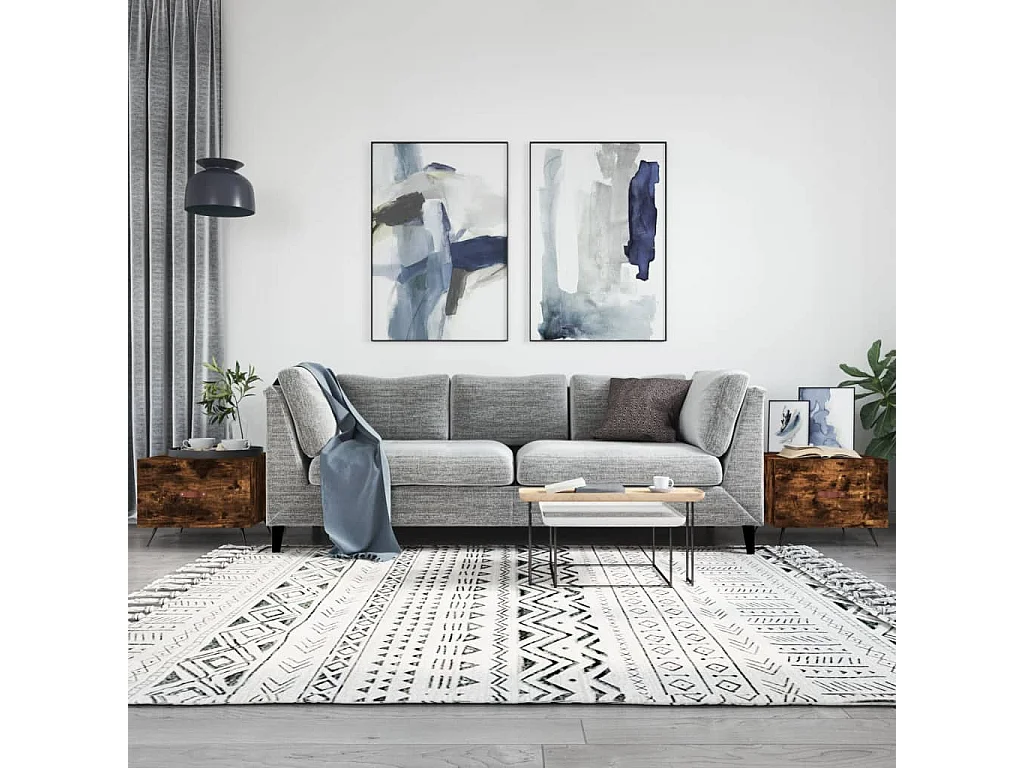 2er-Set Couchtische Beistelltisch Räuchereiche 50x50x40 cm Holzwerkstoff -MN48875