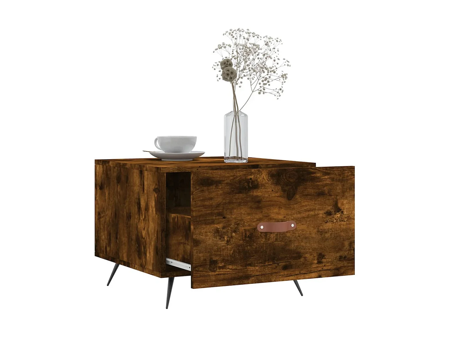 2er-Set Couchtische Beistelltisch Räuchereiche 50x50x40 cm Holzwerkstoff -MN48875