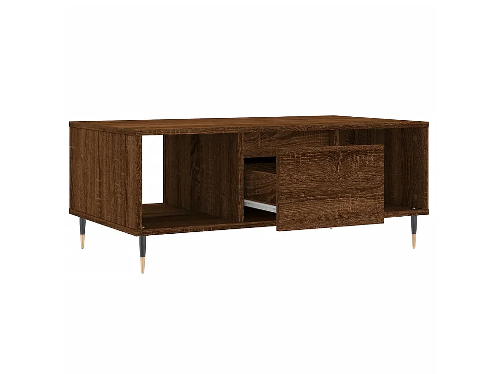 Couchtisch Braun Beistelltisch Eichen-Optik 90x50x36,5 cm Holzwerkstoff -MN20950