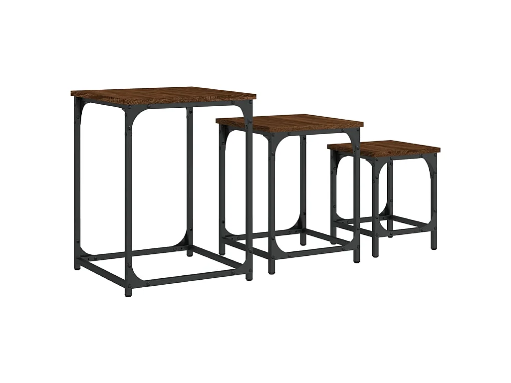 3er-Set Satztische Couchtische Braun Eichen-Optik Holzwerkstoff -MN39167