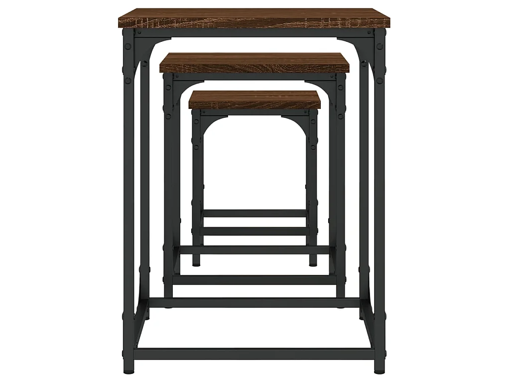 3er-Set Satztische Couchtische Braun Eichen-Optik Holzwerkstoff -MN39167